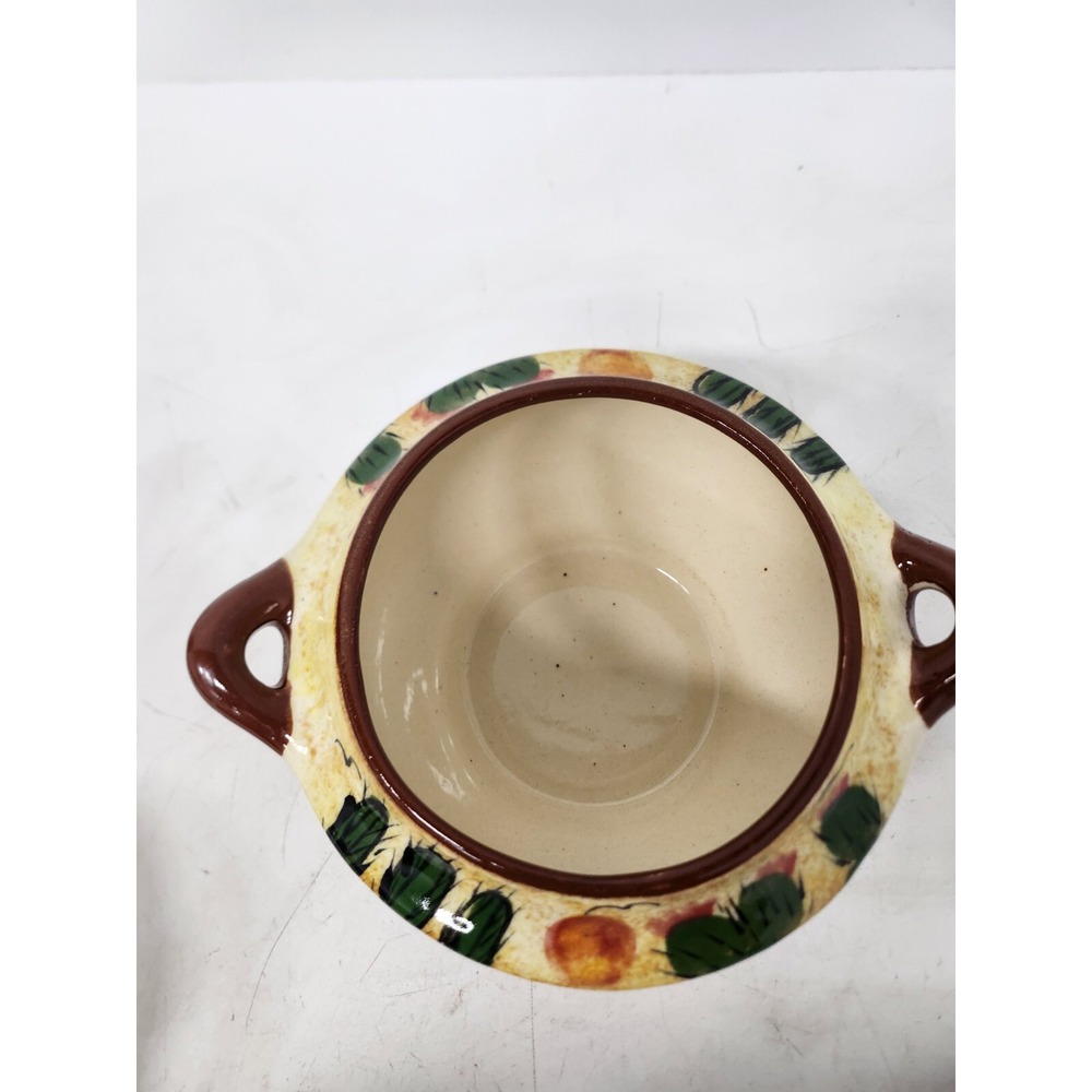 Vintage Mexican Pottery Handmade Ceramic Cactus Lidded Soup Tureen Serving Dish - Picture 10 of 14